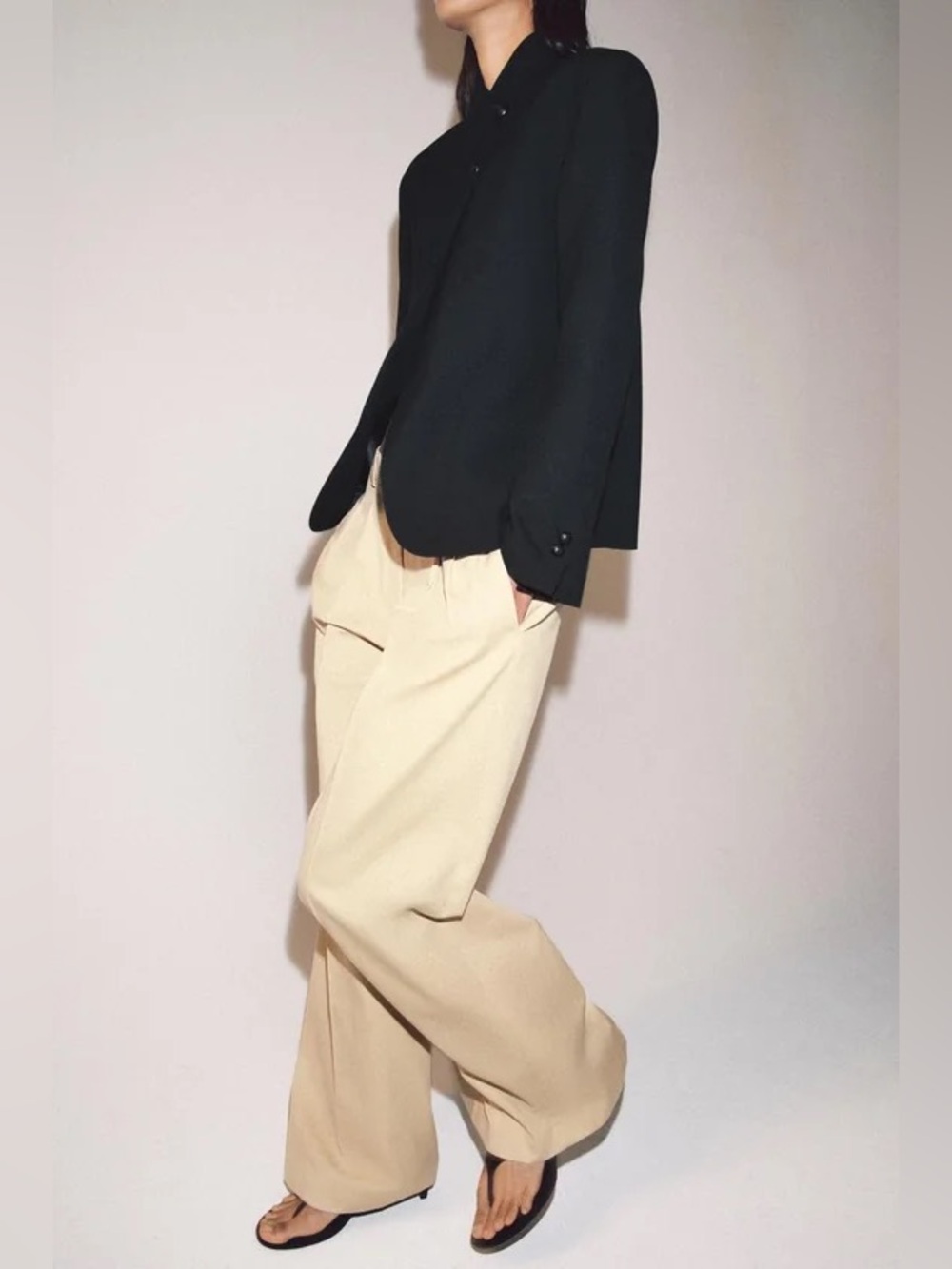 Zara Wide Leg Pants in Beige - Picture 14 of 14